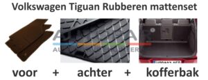 Rubberen matten VW Tiguan voor + achter + kofferbak-0