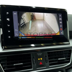 Seat Tarraco achteruitrijcamera meedraaiende lijnen bolle lens