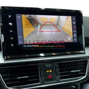 Seat Tarraco achteruitrijcamera meedraaiende lijnen inparkeer