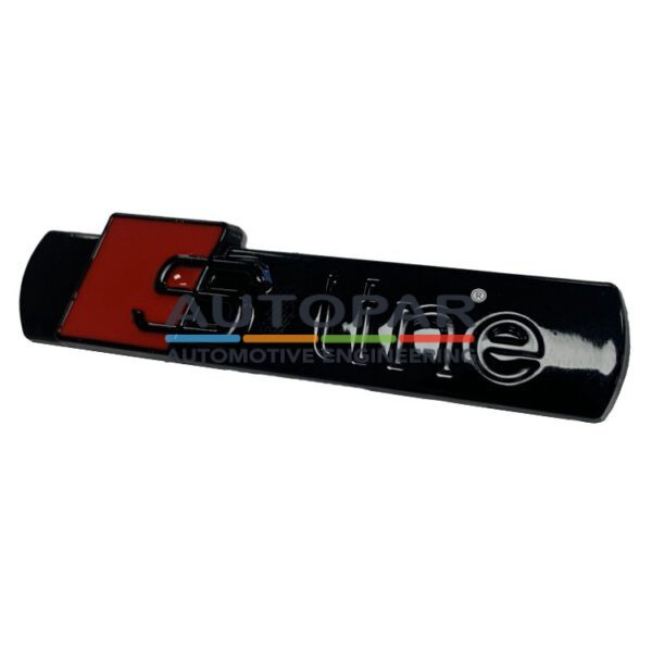 Audi S-Line | sticker embleem logo | 2 stuks L+R | glanzend zwart rood |