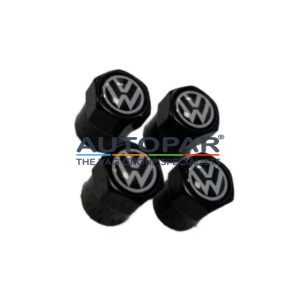 Zwarte Volkswagen ventieldopjes met logo