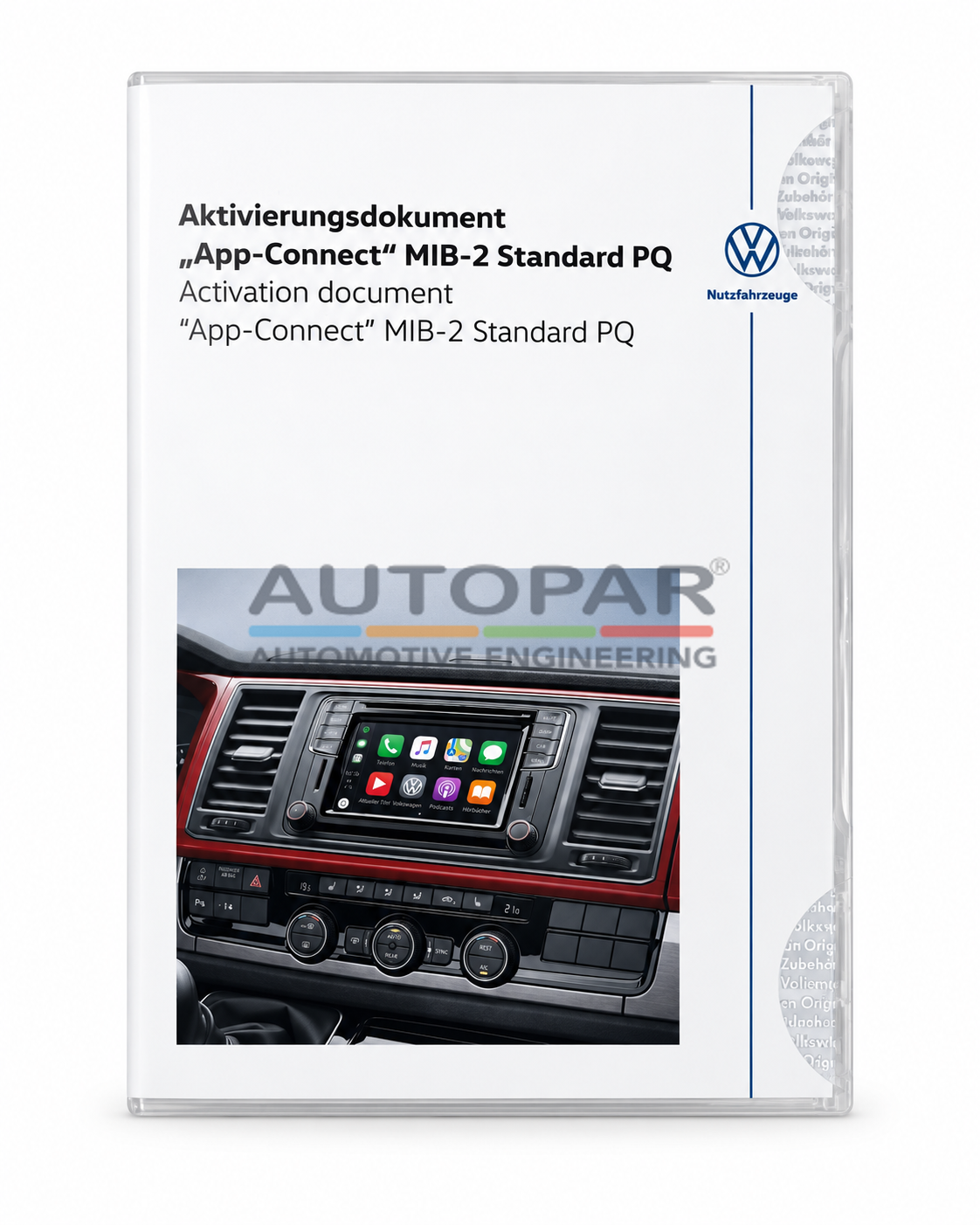 Origineel Volkswagen App-Connect activeringsdocument MIB2 Standard PQ – 7H0054830