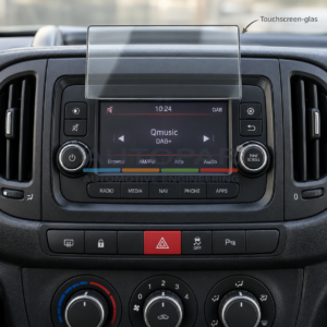 Touchscreen-glas voor de 5 inch Fiat Doblò-radio met code VP2 263 ECE DAB NAV. Losse aanraaklaag zonder LCD. Controleer uw apparaatcode vóór bestelling.